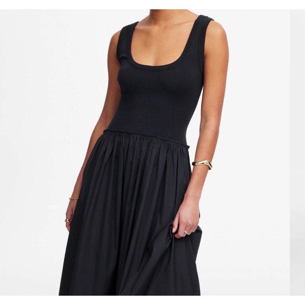 Madewell Black Sleeveless Scoop-Neck Midi Dress - Picture 4 of 12